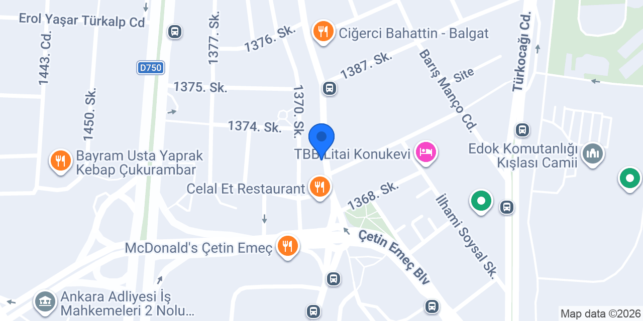 Türkiye Finans Balgat Şubesi konumu