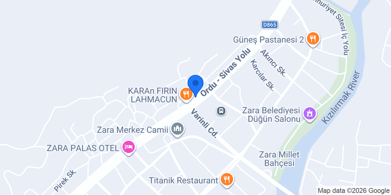 Zara Belediyesi konumu