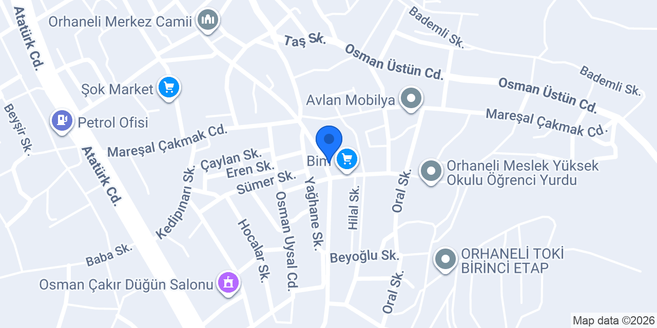 Orhaneli Minibüs Koop. 151 Nolu S.S. konumu