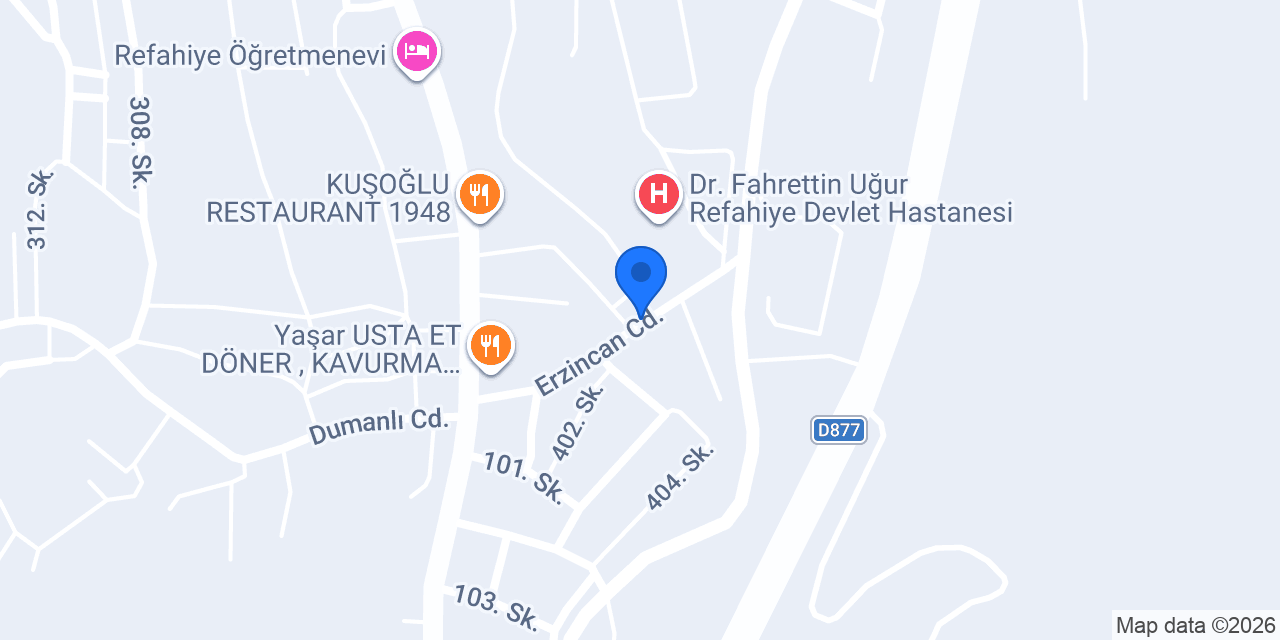Refahiye Noterliği konumu