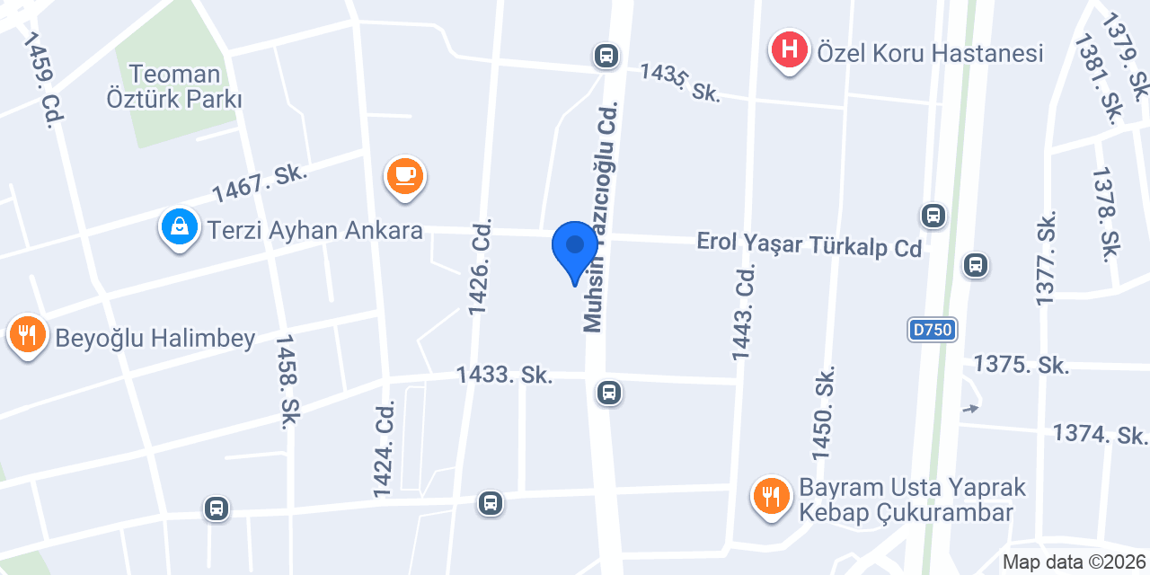 Köroğlu Çukurambar Şubesi konumu