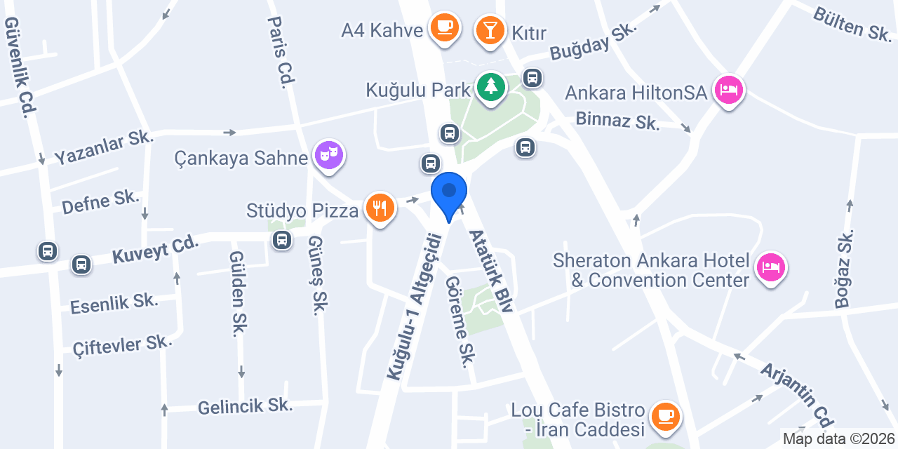 Bahçeşehir Üniversitesi Ankara Temsilciliği konumu