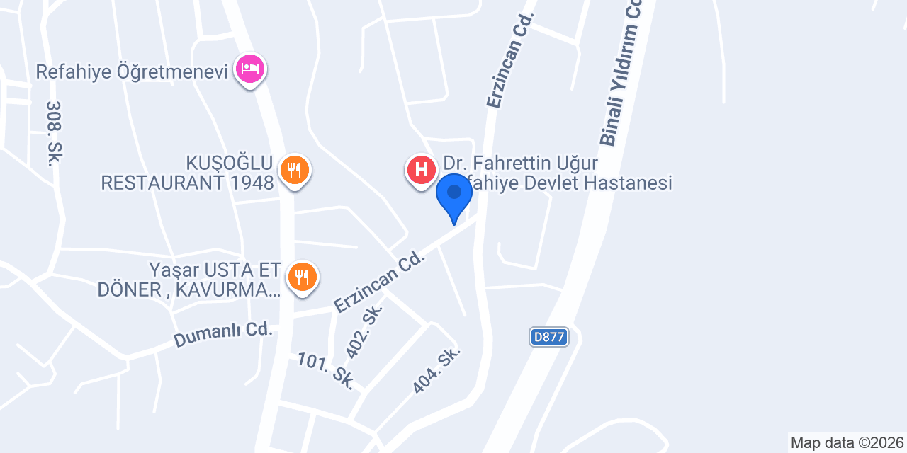 Refahiye Aile Sağlık Mer. konumu