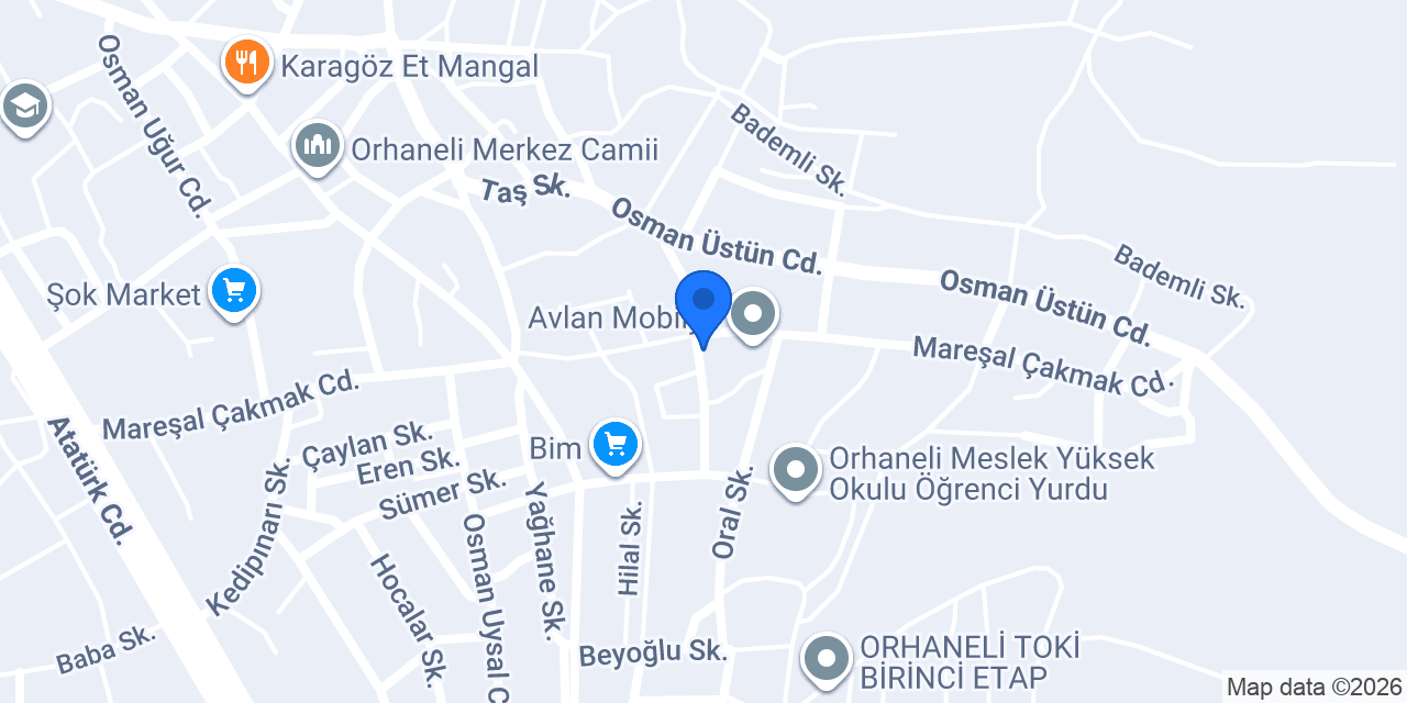 Orhaneli Uludağ vinç konumu