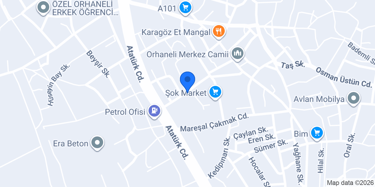 Orhaneli Belediyesi Oteli konumu
