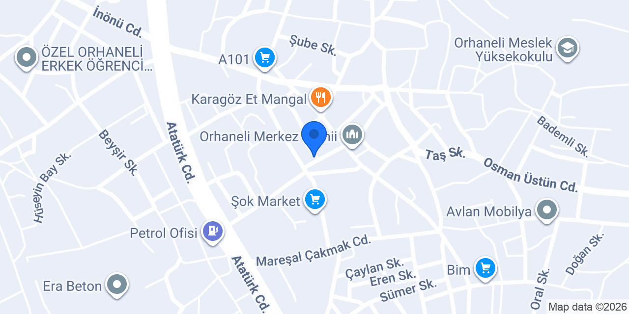 Orhaneli Kaymakamlığı konumu