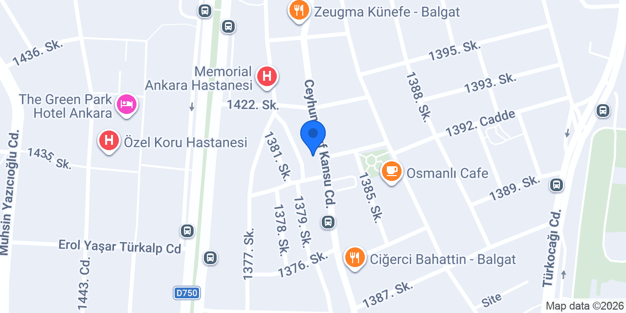 Şekerbank Balgat Şubesi konumu
