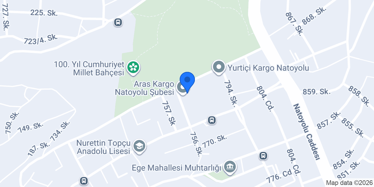 Aras Kargo Natoyolu Şubesi konumu