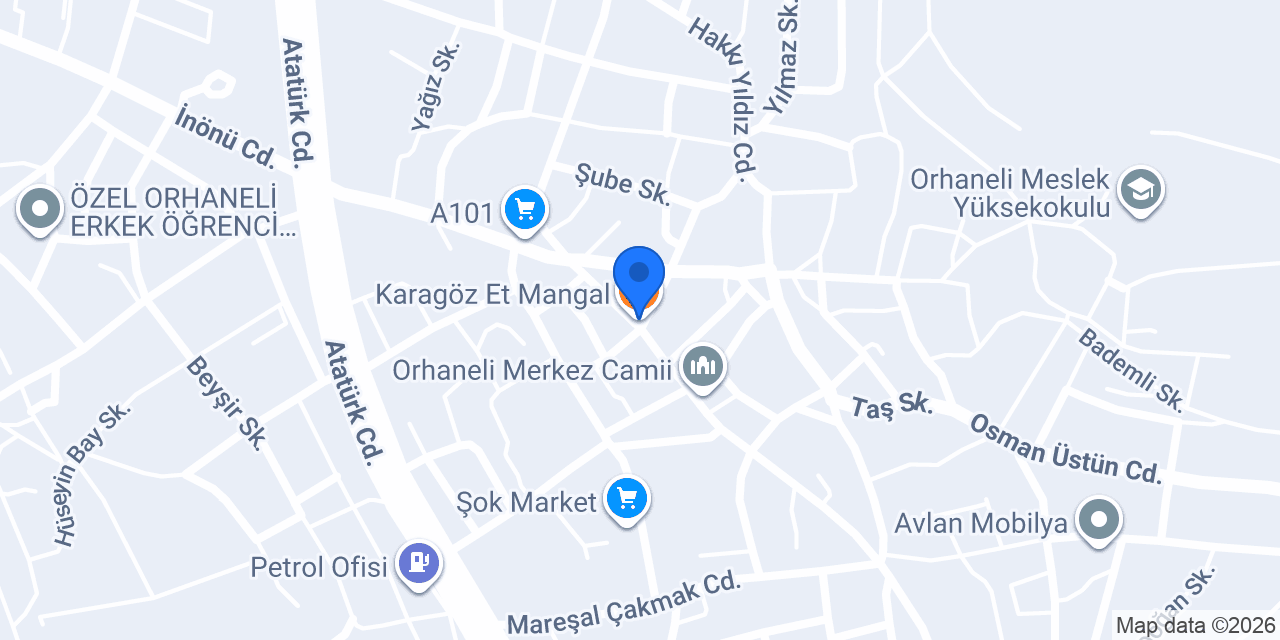 Karagöz Et Mangal konumu