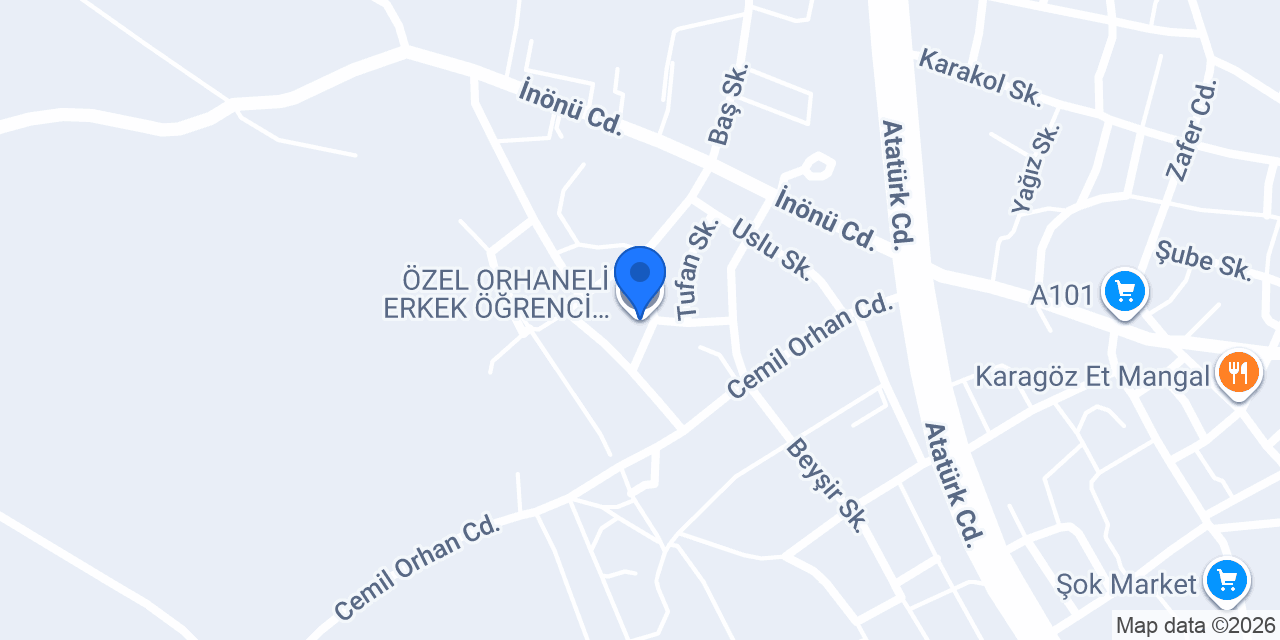 ÖZEL ORHANELİ ERKEK ÖĞRENCİ YURDU konumu