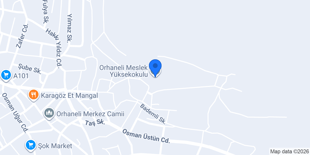 Orhaneli Meslek Yüksekokulu konumu