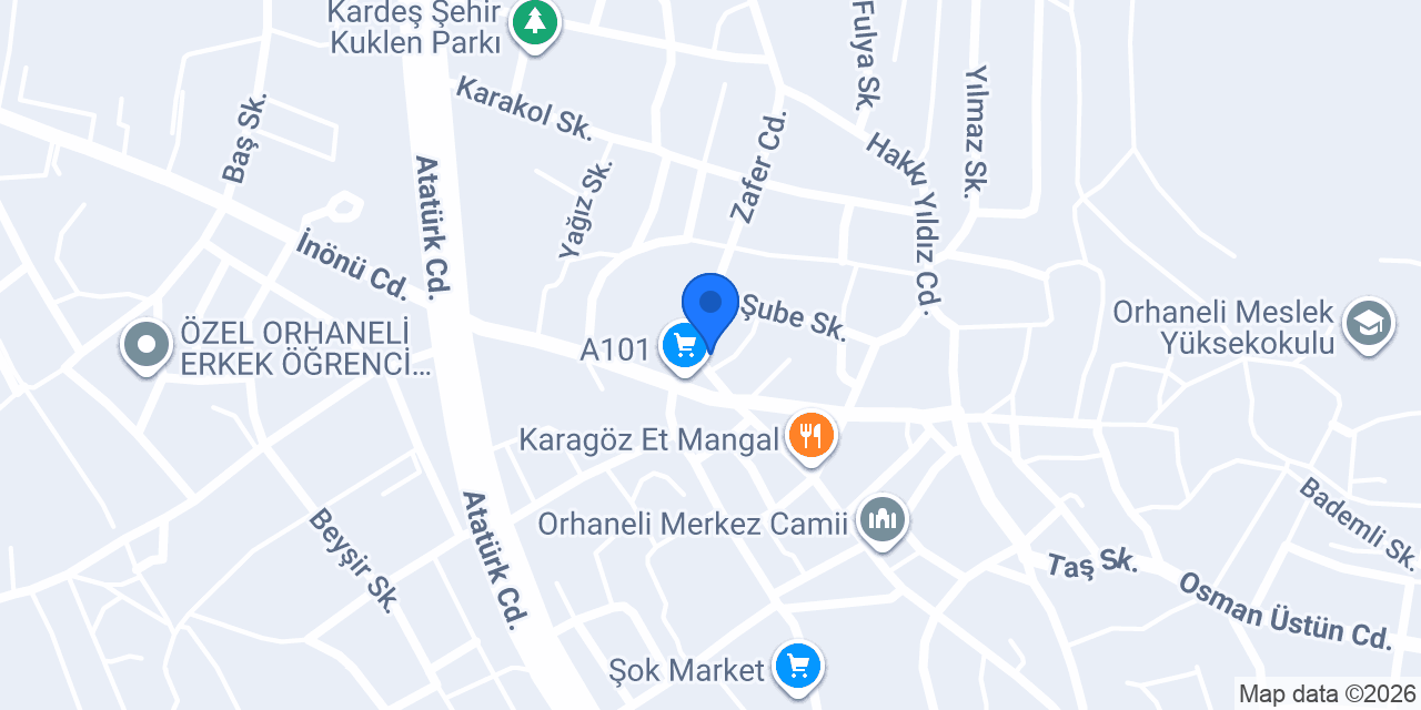 Ziraat Bankası Orhaneli/Bursa Şubesi konumu