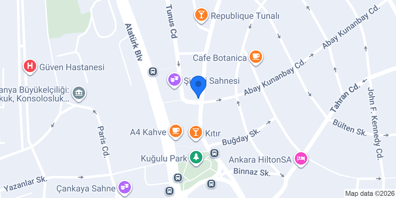 Ziraat Bankası Tunalıhilmi/Ankara Şubesi konumu