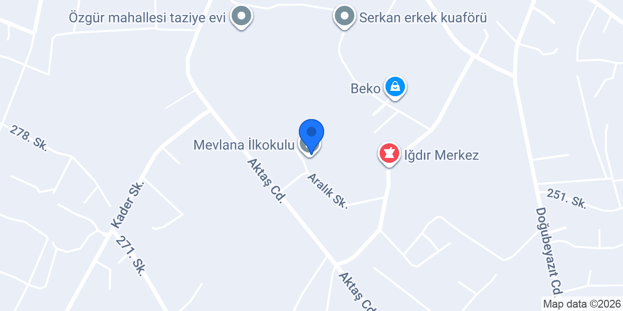 Mevlana İlkokulu konumu