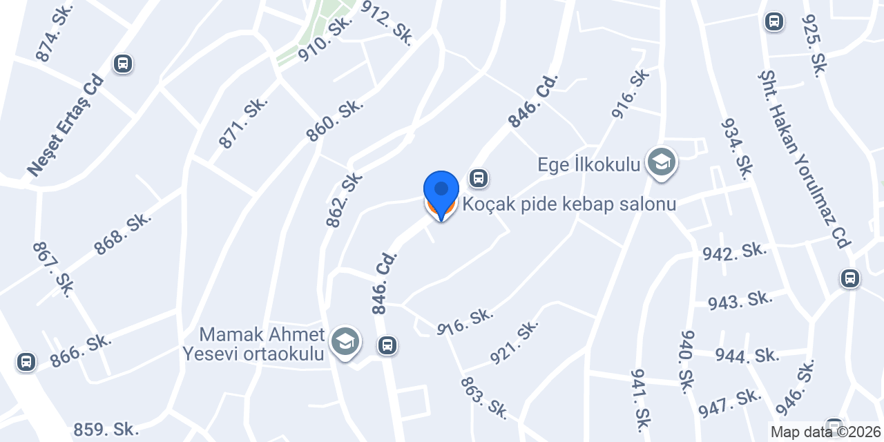 Koçak pide kebap salonu konumu