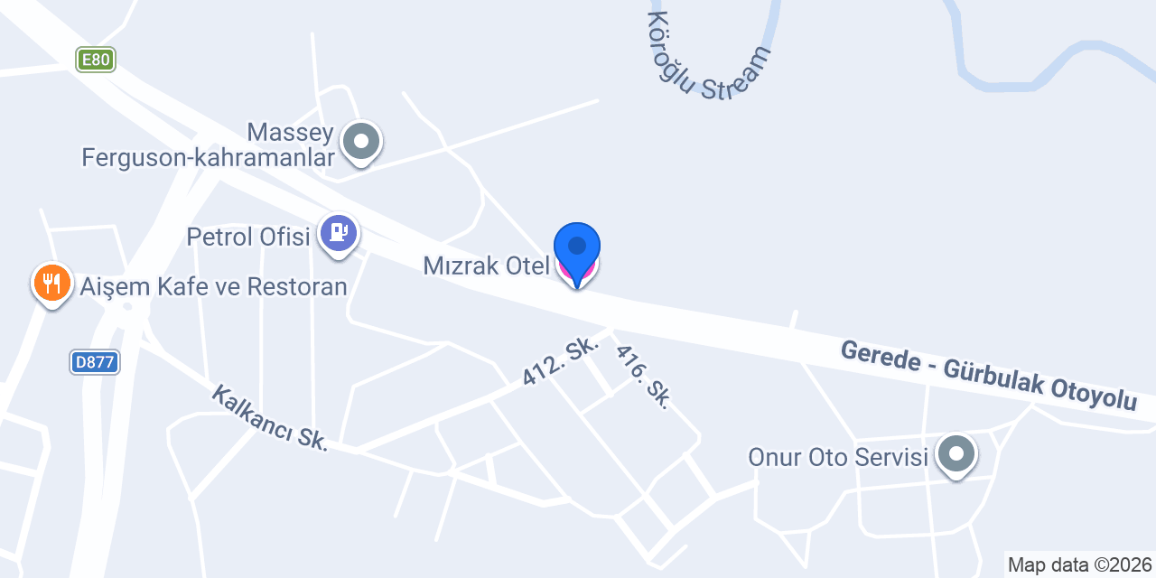 Mızrak Otel konumu