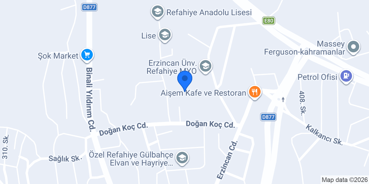 Refahiye Anaokulu konumu