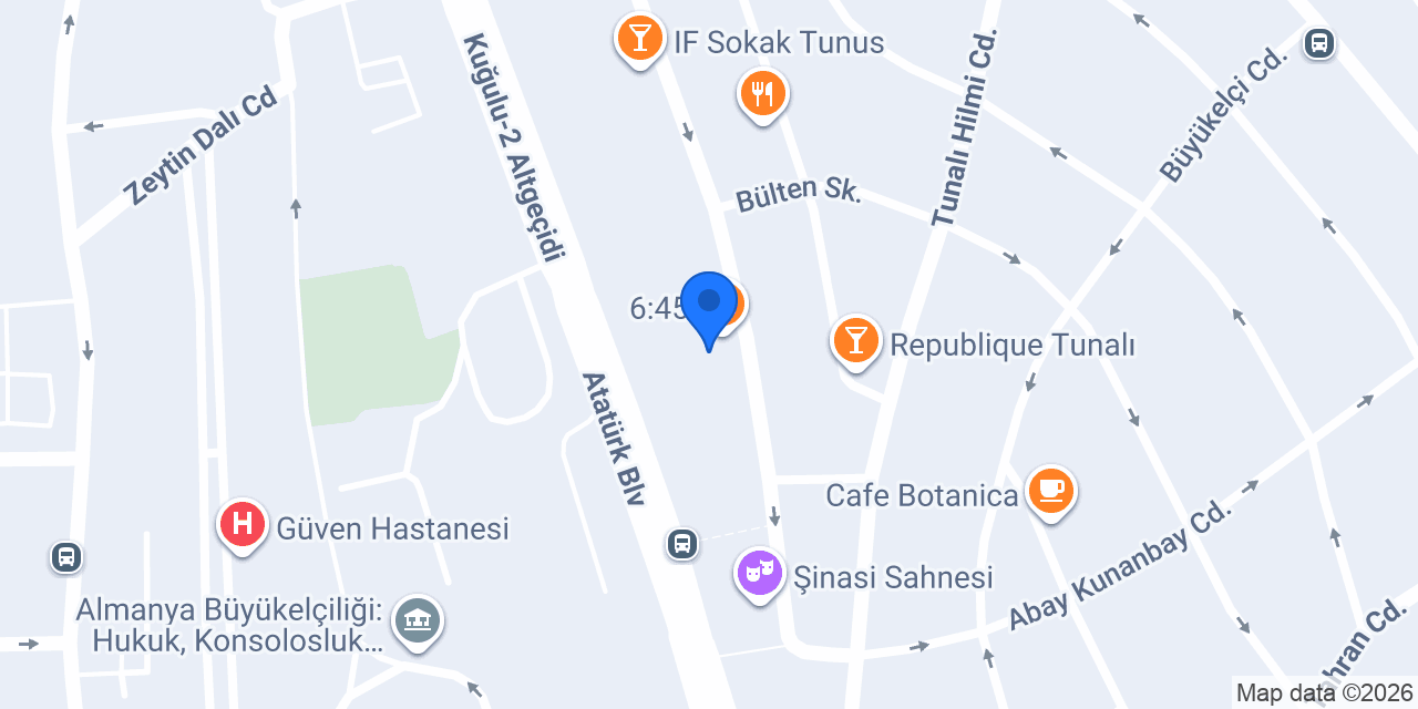 Tunus caddesi PTT konumu