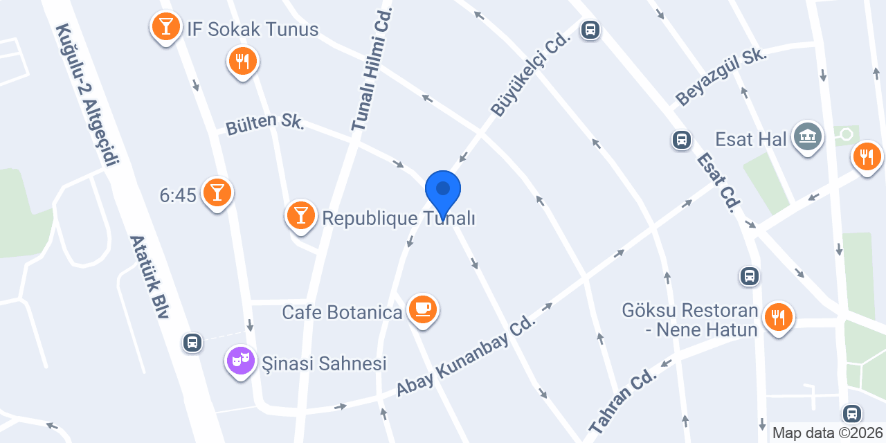Tunalı Çankaya Tekel 7/24 Paket Servis konumu