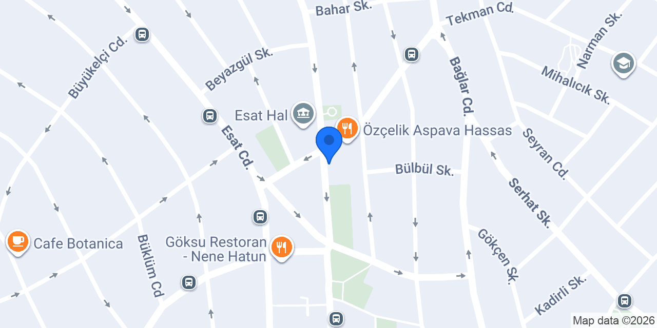Hassas Bölgeler Şube Müdürlüğü konumu
