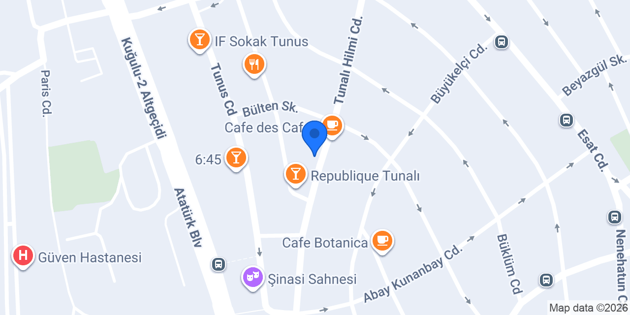 Tunalı Sürücü Kursu konumu