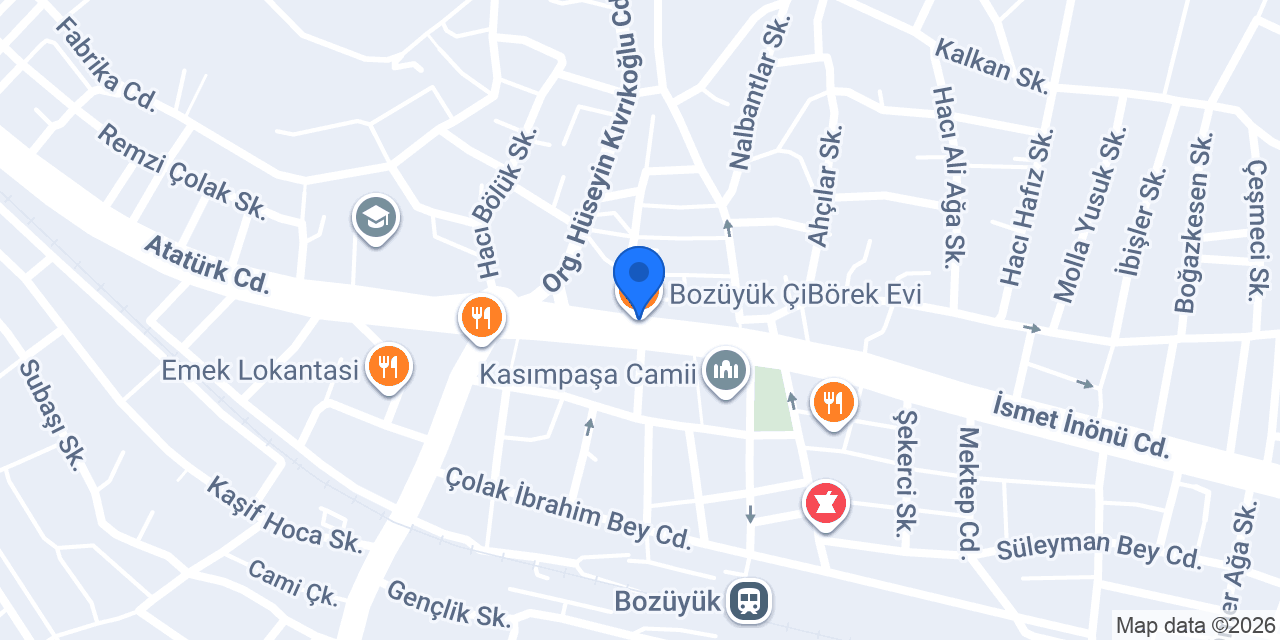 Bozüyük ÇiBörek Evi konumu