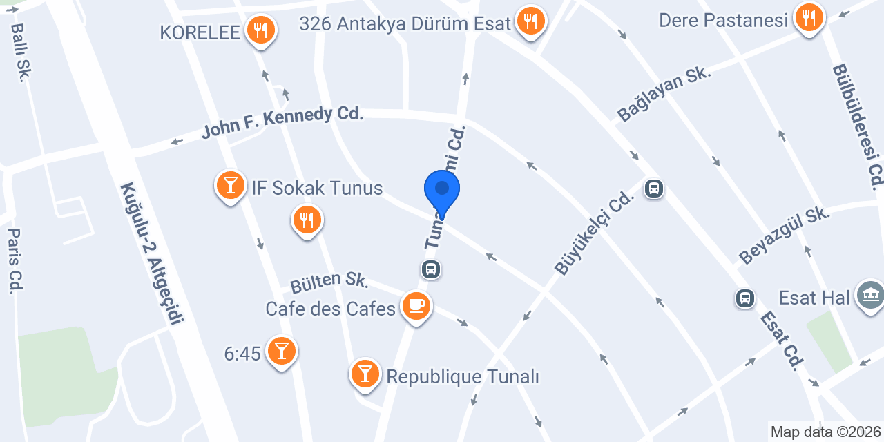 Tunalı Taksi konumu