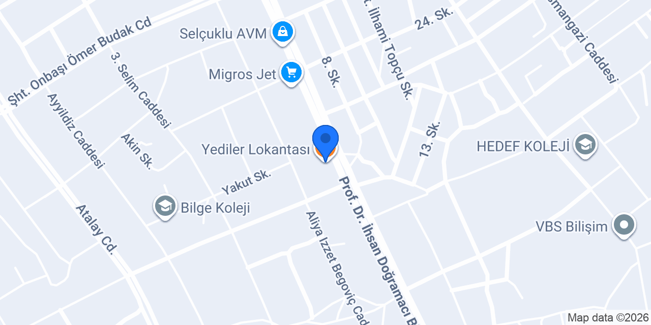 Yediler Lokantası konumu