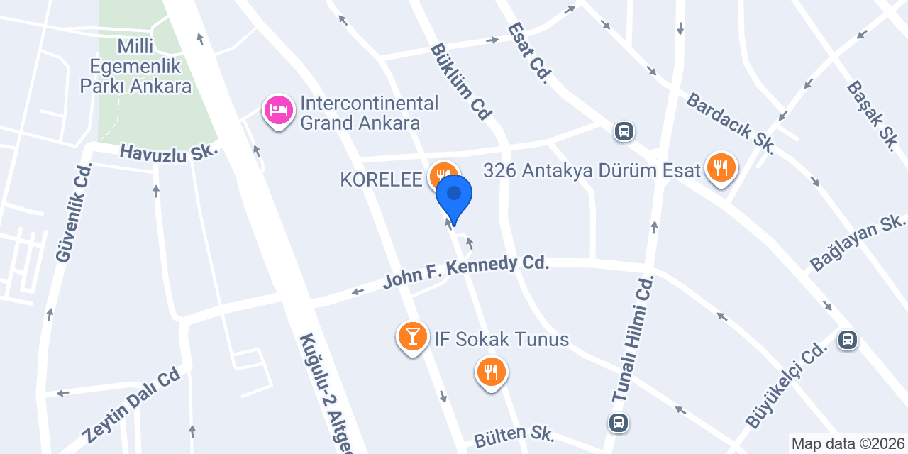 Hotel 2000 Kavaklıdere - Ankara Cankaya Otel konumu