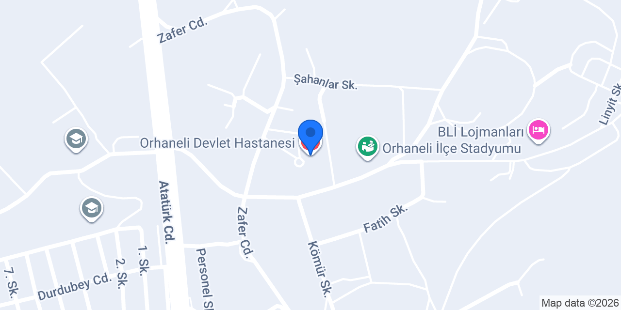 Orhaneli Devlet Hastanesi konumu