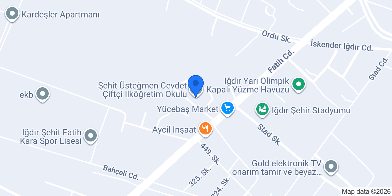 Şehit Üsteğmen Cevdet Çiftçi İlköğretim Okulu konumu