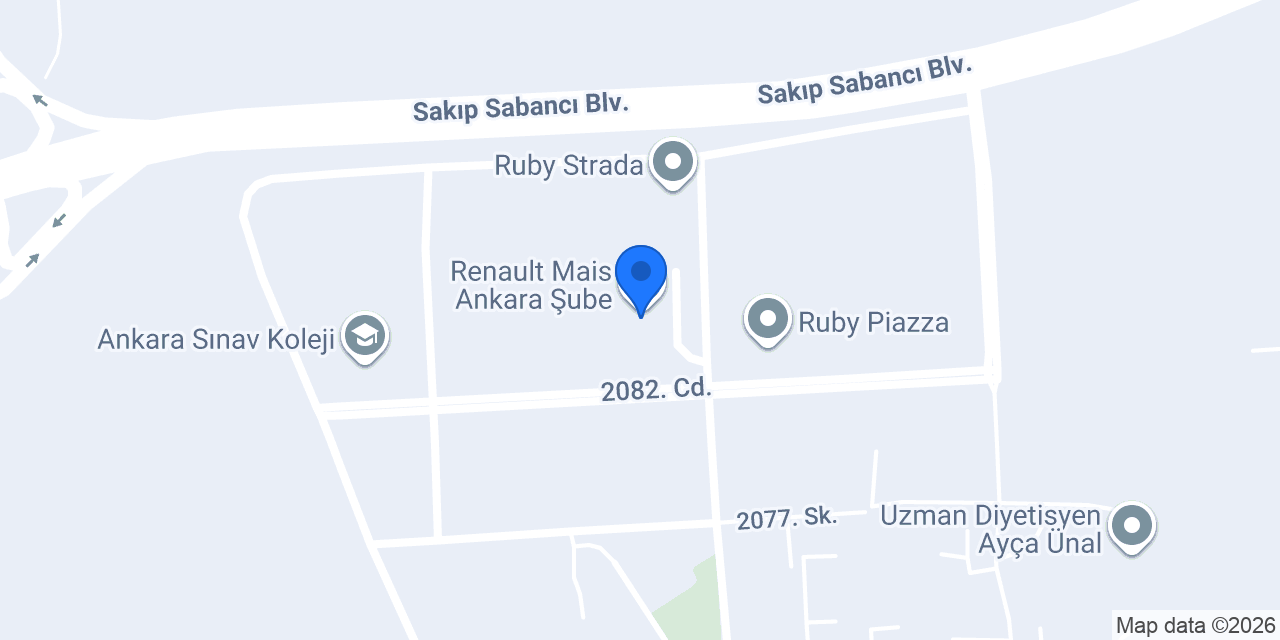 Dacia Mais Ankara Şube konumu