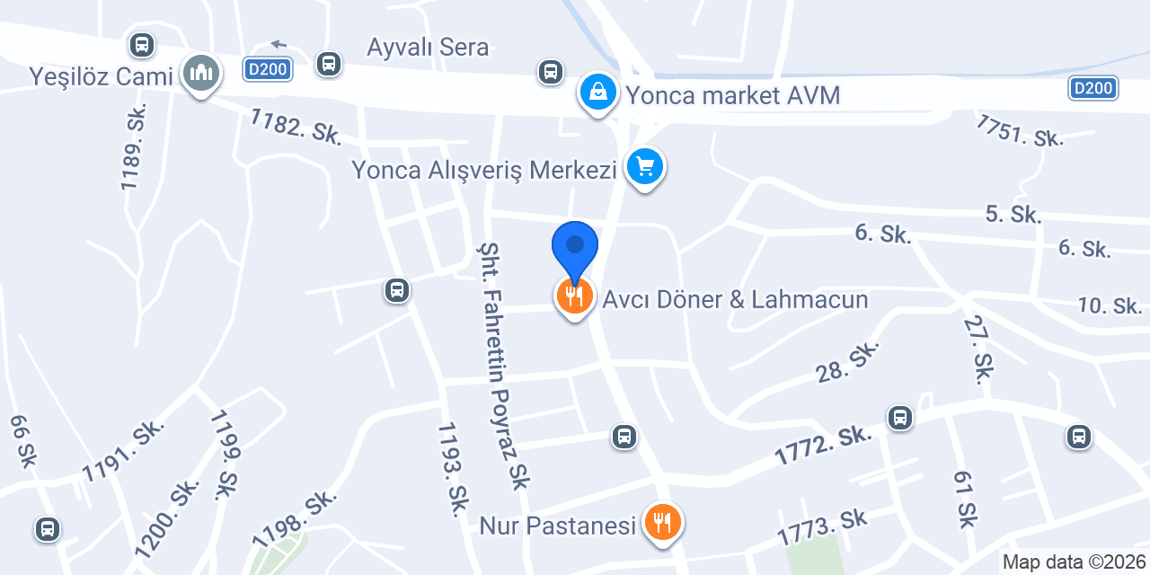 Domino's Pizza Yeşilbayır konumu