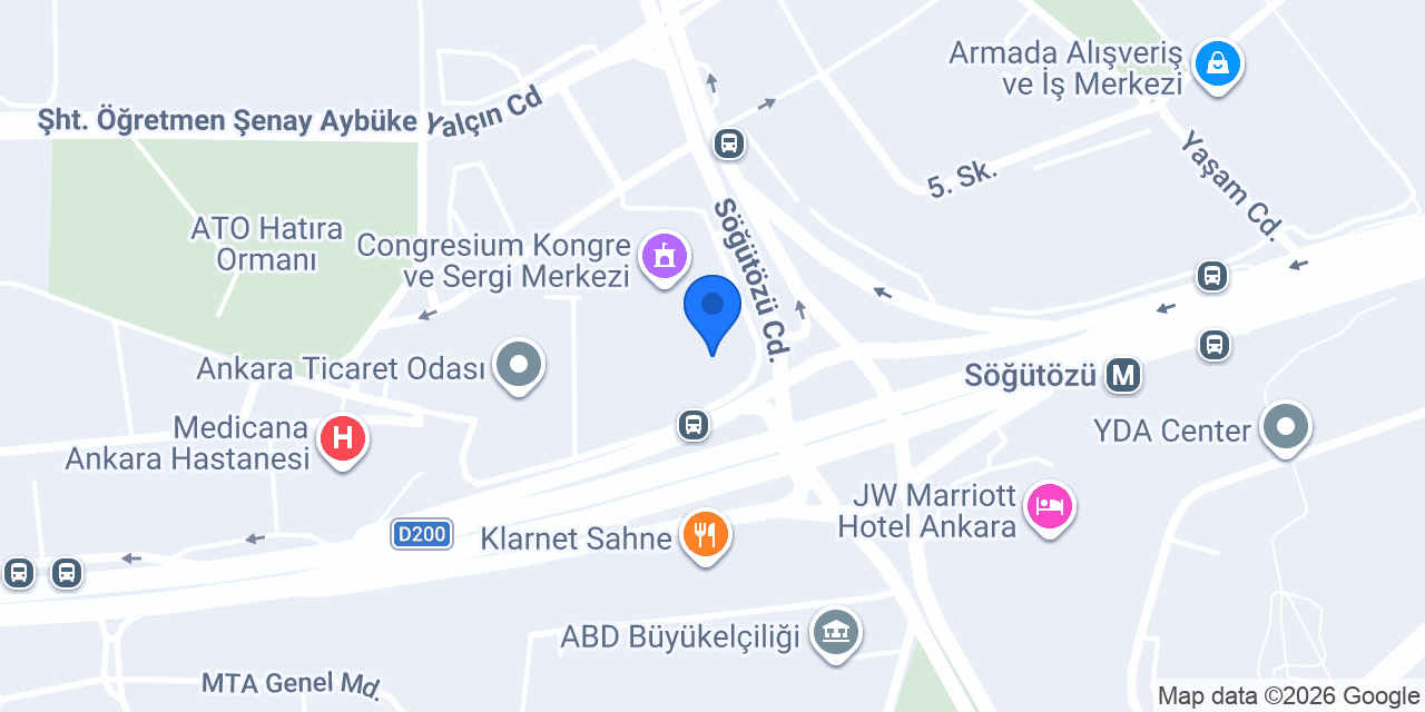 Ankara Çiçek Otomatı 7/24 - ATO Congresium konumu