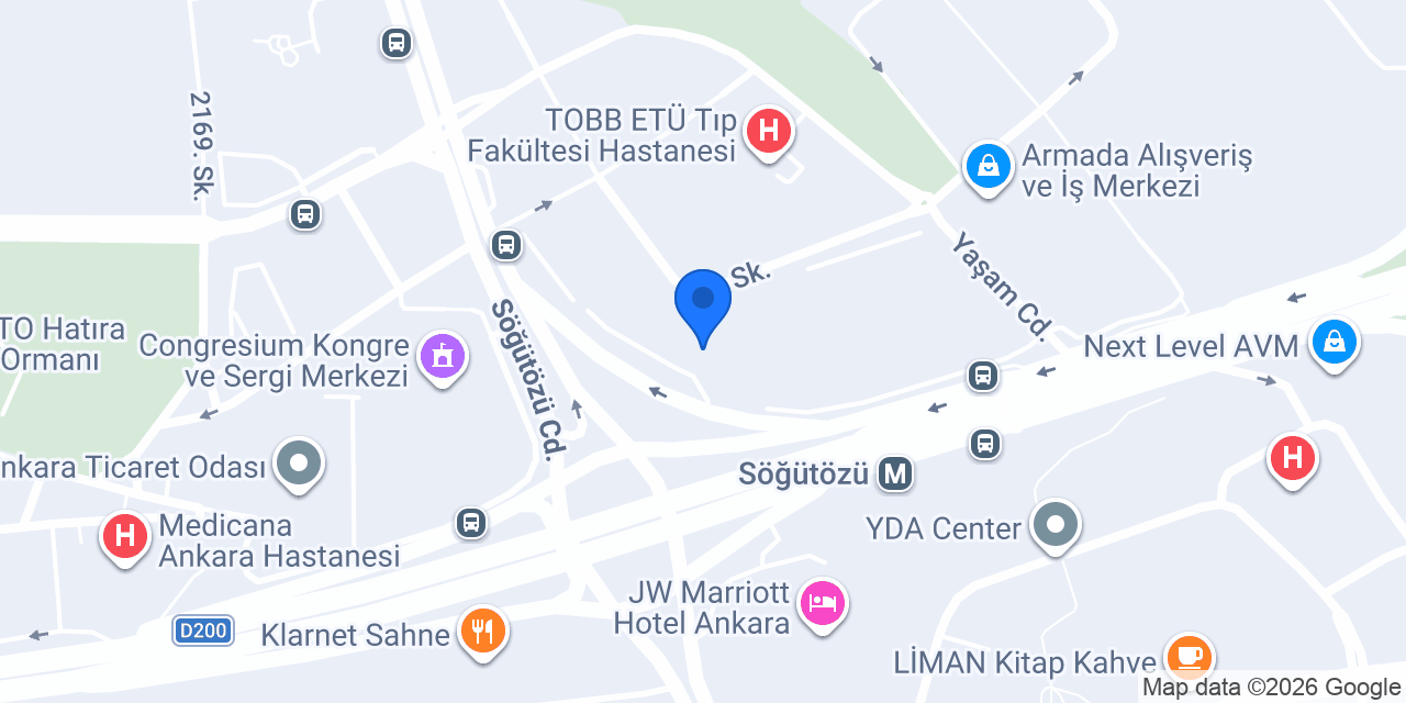 ANCAREST Oto Kuaför ve Restorasyon Söğütözü Koç İkiz Kuleleri konumu