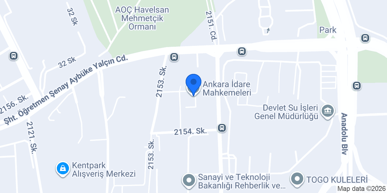 Ankara İdare Mahkemeleri konumu