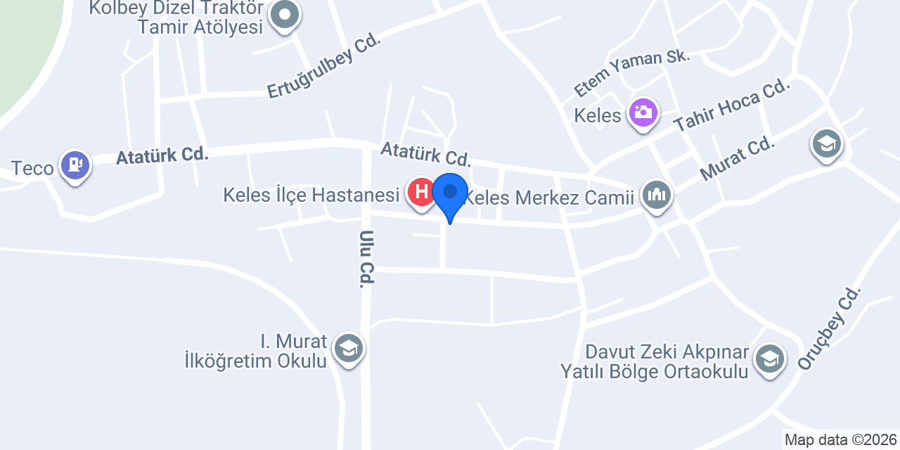 Keles Kaymakamlığı konumu