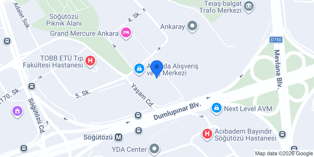 Kelebek Mobilya - Yenimahalle Armada Avm konumu