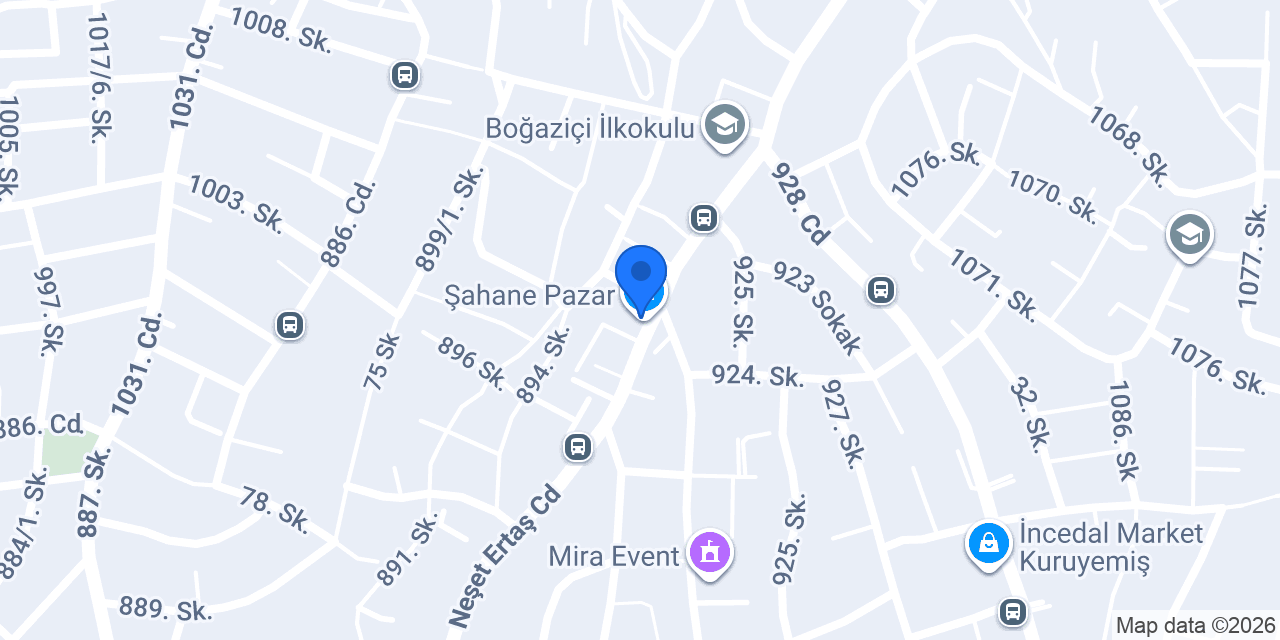 Şahane Pazar konumu