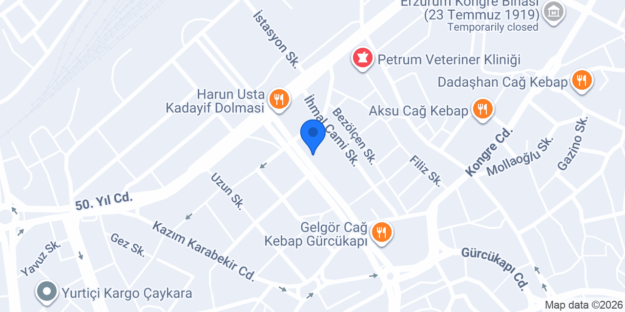 TEB Erzurum Şubesi konumu