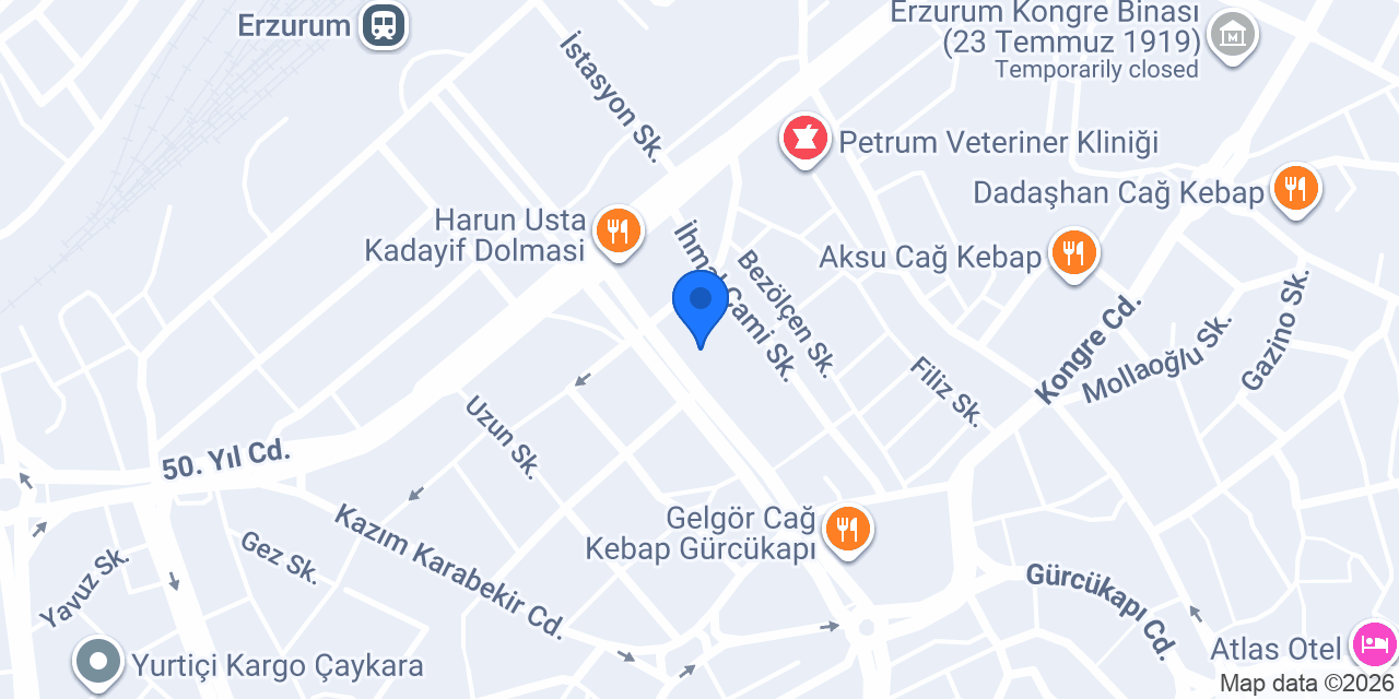 Tusdata Erzurum Şube konumu