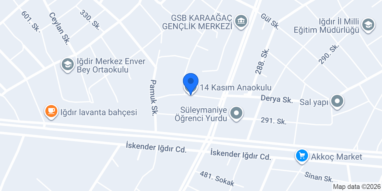 14 Kasım Anaokulu konumu