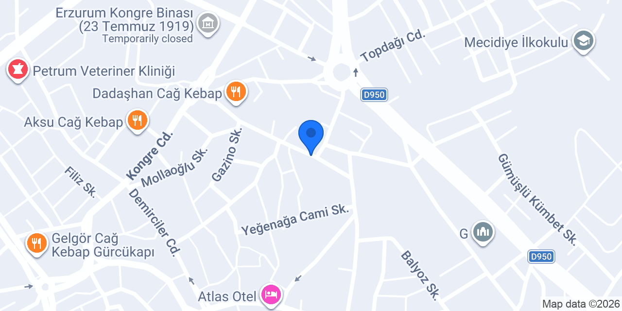 Erzurum Dekor Cam Ayna konumu