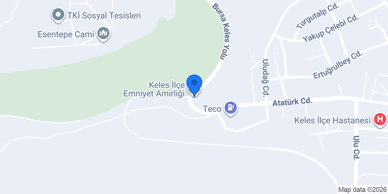 Keles İlçe Emniyet Amirliği konumu