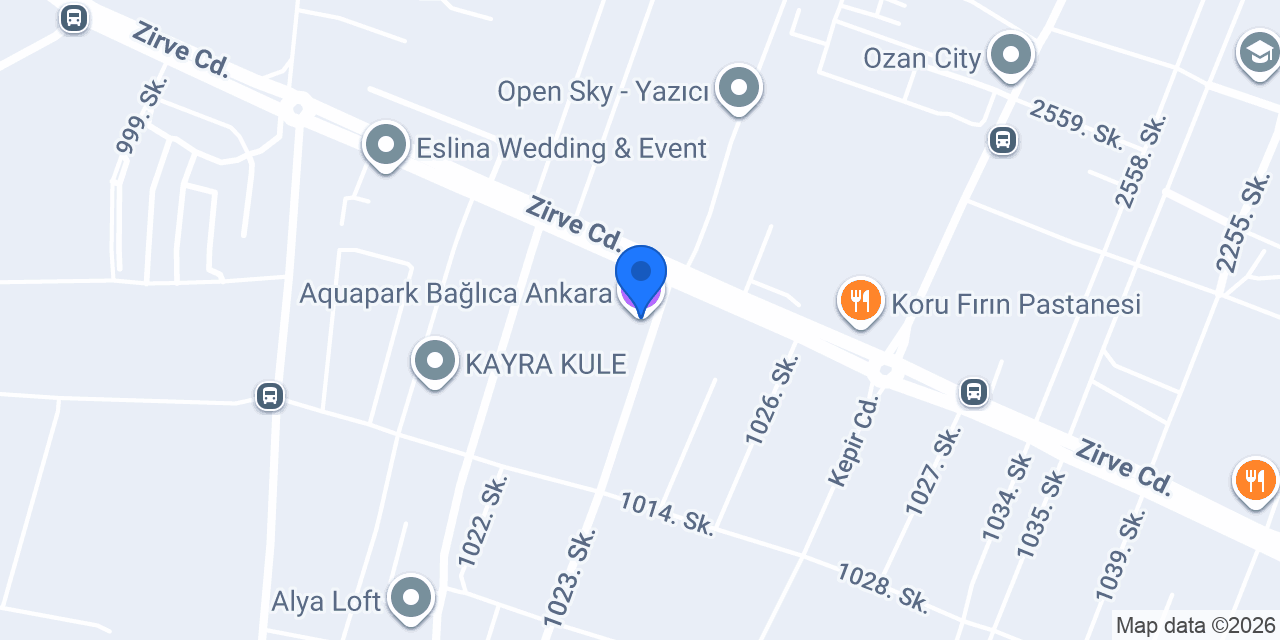 Aquapark Bağlıca Ankara konumu