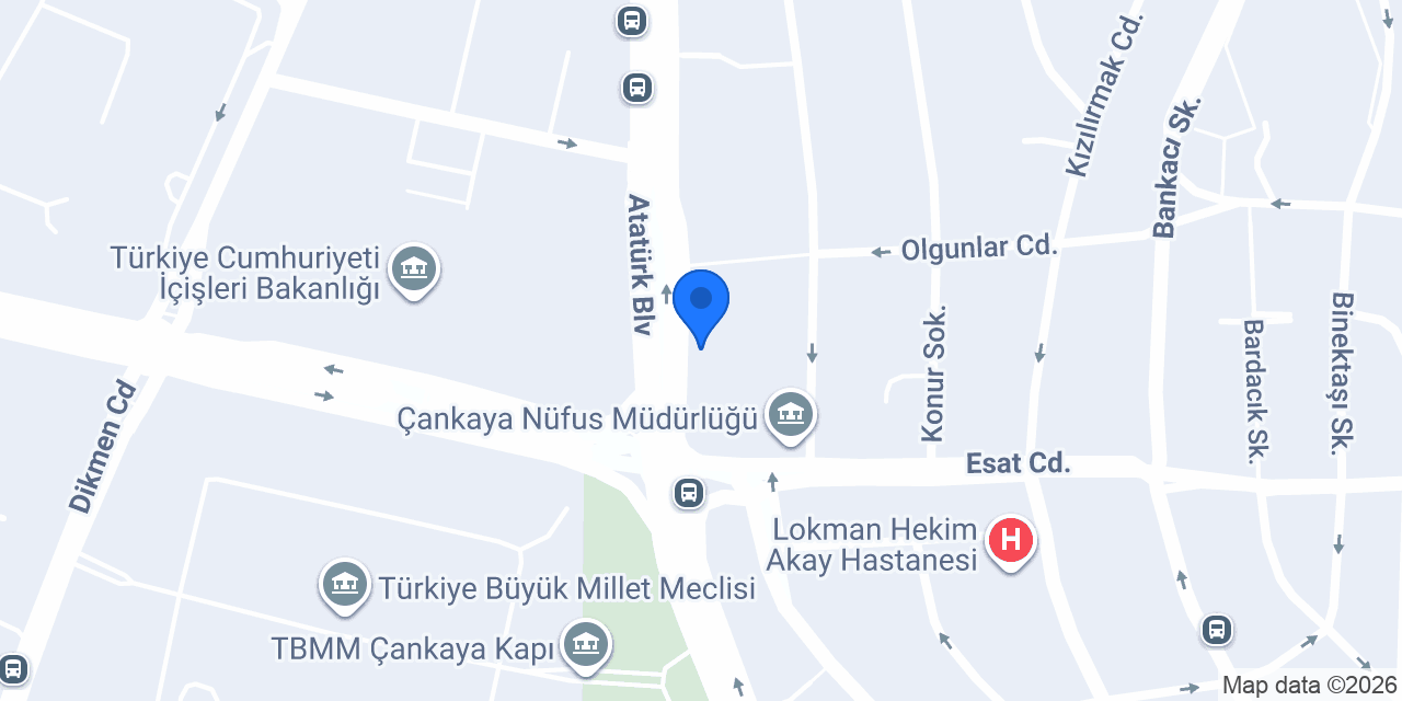 KAVAKLIDERE, ÇANKAYA, KIZILAY konumu