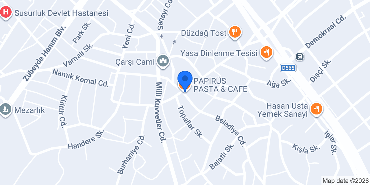 PAPİRÜS PASTA & CAFE konumu