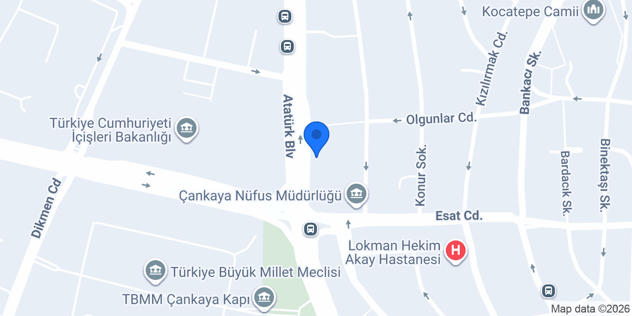 Akbank Bakanlıklar/Ank. Şubesi konumu