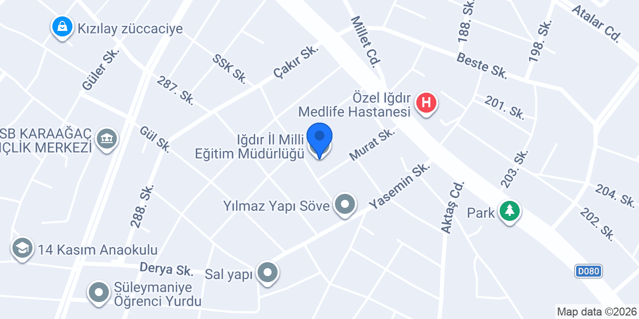 Iğdır İl Milli Eğitim Müdürlüğü konumu