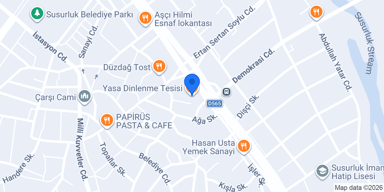 Yasa Dinlenme Tesisi konumu
